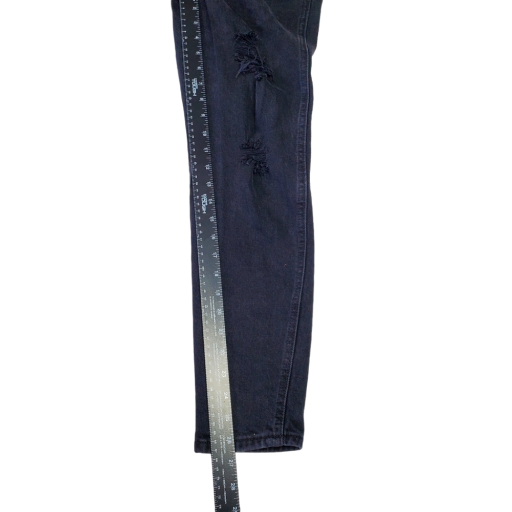 Old Navy Women's Black Jean Bib Distressed Overhauls Denim Size 00 - Picture 6 of 14